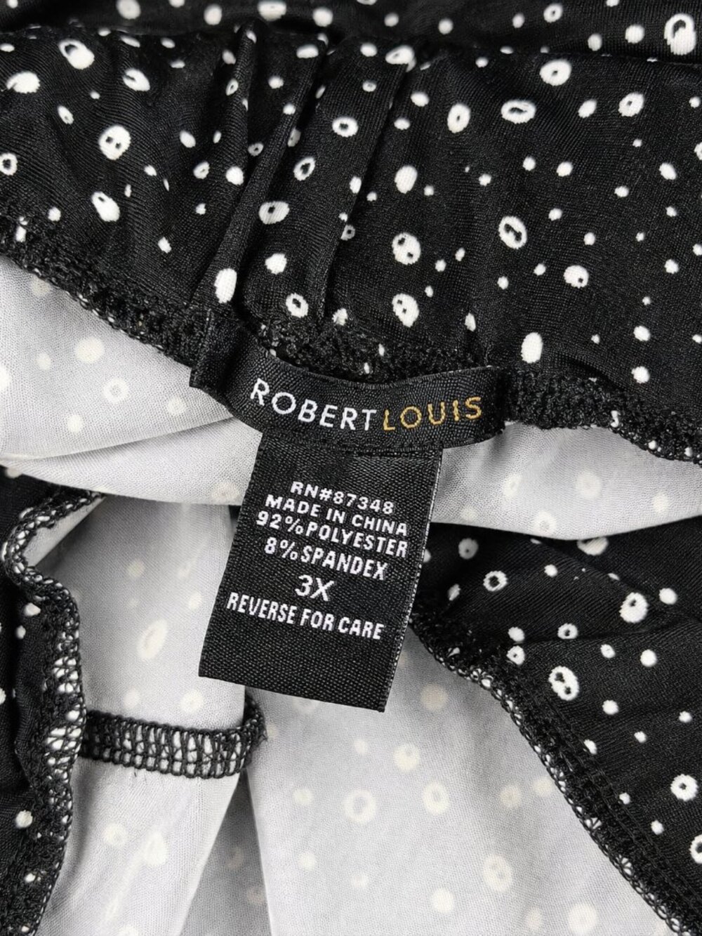Robert Louis Black White Printed Wide Leg Pants 3X - NWT - Picture 6 of 6